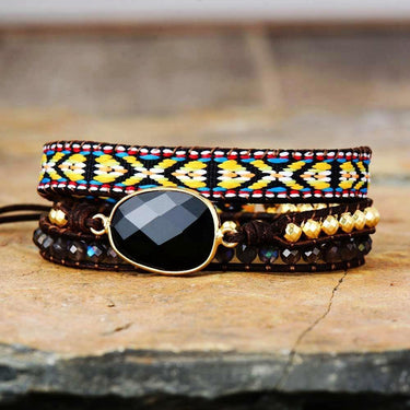 Natural Picasso Onyx Wrap Bracelet-Your Soul Place